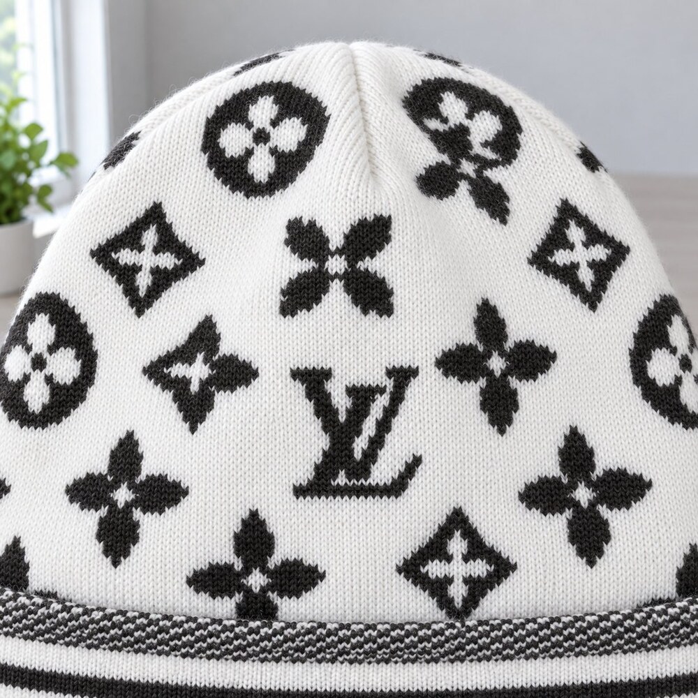 Louis Vuitton White Monogram Beanie - Picture 5 of 6